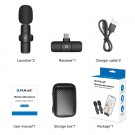 Puluz Dobbel Trådløs mikrofon med android / iPhone USB-C - Svart  thumbnail