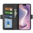 Lommebok deksel Premium for iPhone 16 Pro svart thumbnail