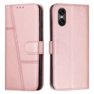 Lommebok deksel Stitching for Sony Xperia 10 VI Roségull thumbnail
