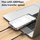 Yesido USB-C til USB-C kabel 60W, 0,3 meter - Svart thumbnail