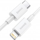Baseus Superior Fast Charge USB-C til Lightning Kabel, 20W 1m - hvit thumbnail