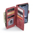 CaseMe retro multifunksjonell Lommebok deksel iPhone XR rød thumbnail