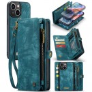 CaseMe 2-i-1 Lommebok deksel iPhone 15 blå thumbnail