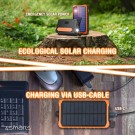 4smarts Powerbank Lading sveiv og Solceller 12000mAh - Svart / Oransje  thumbnail
