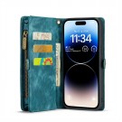 CaseMe 2-i-1 Lommebok deksel iPhone 15 Pro Max blå thumbnail