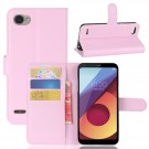 Lommebok deksel for LG Q6 lys rosa thumbnail