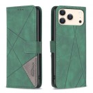Binfen Lommebok deksel Stitching for iPhone 17 Pro - Grønn thumbnail