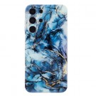Fashion TPU Deksel for Samsung Galaxy S24 Ultra 5G - Blå Marmor thumbnail