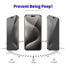 Enkay Hat-Prince Herdet Glass Privacy skjermbeskytter iPhone 16 pro max svart kant thumbnail