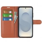 Lommebok deksel for Samsung Galaxy S25 Edge 5G brun thumbnail