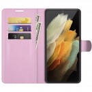 Lommebok deksel for Samsung Galaxy S22 Ultra 5G rosa thumbnail