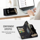 CaseMe 2-i-1 Lommebok deksel iPhone 16 svart thumbnail