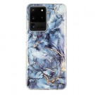 Fashion TPU Deksel for Samsung Galaxy S20 Ultra 5G - Blå Marmor thumbnail