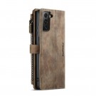 CaseMe retro multifunksjonell Lommebok deksel Samsung Galaxy S21 FE 5G brun thumbnail