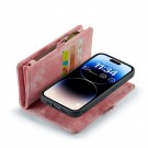 CaseMe 2-i-1 Lommebok deksel iPhone 14 Pro rosa thumbnail
