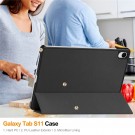 Deksel Tri-Fold Smart til Samsung Galaxy Tab S11 svart thumbnail
