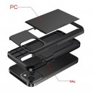 Hybrid TPU + PC Deksel plass til kort iPhone 15 Plus svart thumbnail