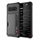 Hybrid TPU + PC Deksel med kortlomme Galaxy S10+ Plus svart thumbnail