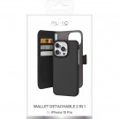 Puro 2-i-1 Magnetisk Lommebok-deksel iPhone 15 Pro svart thumbnail