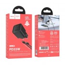 Hoco Vegglader & Kabel USB-C hurtiglader 35W - Svart thumbnail