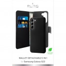 Puro 2-i-1 Magnetisk Lommebok-deksel Samsung Galaxy S23 5G Svart thumbnail
