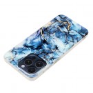 Fashion TPU Deksel for iPhone 16 Pro Max - blå Marmor thumbnail