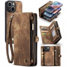 CaseMe 2-i-1 Lommebok deksel iPhone 15 brun thumbnail