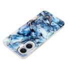 Fashion TPU Deksel for iPhone 16 - blå Marmor thumbnail
