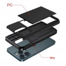 Hybrid TPU + PC Deksel plass til kort iPhone 14 Pro Max svart thumbnail