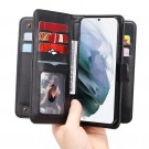 Lommebok-deksel plass til 10 stk kort for Samsung Galaxy S22 5G svart thumbnail