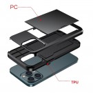 Hybrid TPU + PC Deksel plass til kort iPhone 13 svart thumbnail