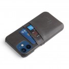 Fierre Shann TPU Deksel med PU-lær plass til kort iPhone 12 Mini svart thumbnail