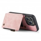 CaseMe Deksel med glidelås og kortlomme iPhone 14 Pro rosa thumbnail