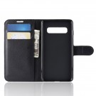 Lommebok deksel for Samsung Galaxy S10 svart thumbnail