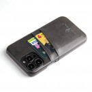 Fierre Shann TPU Deksel med PU-lær plass til kort iPhone 13 Pro Max svart thumbnail