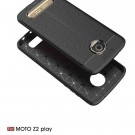 Tech-Flex TPU Deksel med PU-lær mønster Motorola Moto Z2 Play Mørk Blå thumbnail