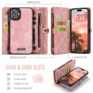 CaseMe 2-i-1 Lommebok deksel iPhone 16 rosa thumbnail