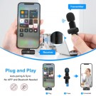 Puluz Dobbel trådløs mikrofon med iPhone 8-Pin Lightning - svart thumbnail