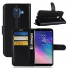 Lommebok deksel for Samsung Galaxy A6 (2018) svart thumbnail