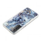 Fashion TPU Deksel for Samsung Galaxy S21 5G - Blå Marmor thumbnail