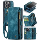 CaseMe 2-i-1 Lommebok deksel iPhone 15 Pro Max blå thumbnail