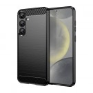 Tech-Flex TPU Deksel Carbon for Samsung Galaxy S25 5G svart thumbnail
