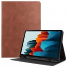 Deksel Cowhide til Samsung Galaxy Tab S7/S8 brun thumbnail