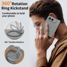 Tech-Flex Deksel Skin Feel magnet og roterende ring iPhone Duo - Grå thumbnail