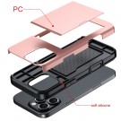 Hybrid TPU + PC Deksel plass til kort iPhone 16e Roségull thumbnail