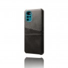 Tech-Flex TPU Deksel med PU-lær plass til kort Motorola Moto G22 svart thumbnail