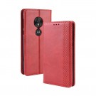 Lommebok deksel retro flip for Motorola Moto G7 Play rød thumbnail