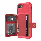 Hybrid TPU + PC Deksel med kortlomme iPhone 6/6S/7/8/SE (2020/2022) rød thumbnail