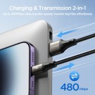 JOYROOM USB-C til USB-C 100W Ladekabel 1.2m - Svart thumbnail