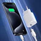 JOYROOM Vegglader & Kabel USB-A til 8-pin hurtiglader 18W - Hvit thumbnail